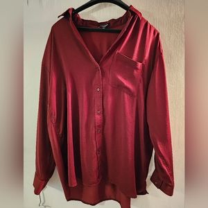 Express Satin Portofino Boyfriend Shirt